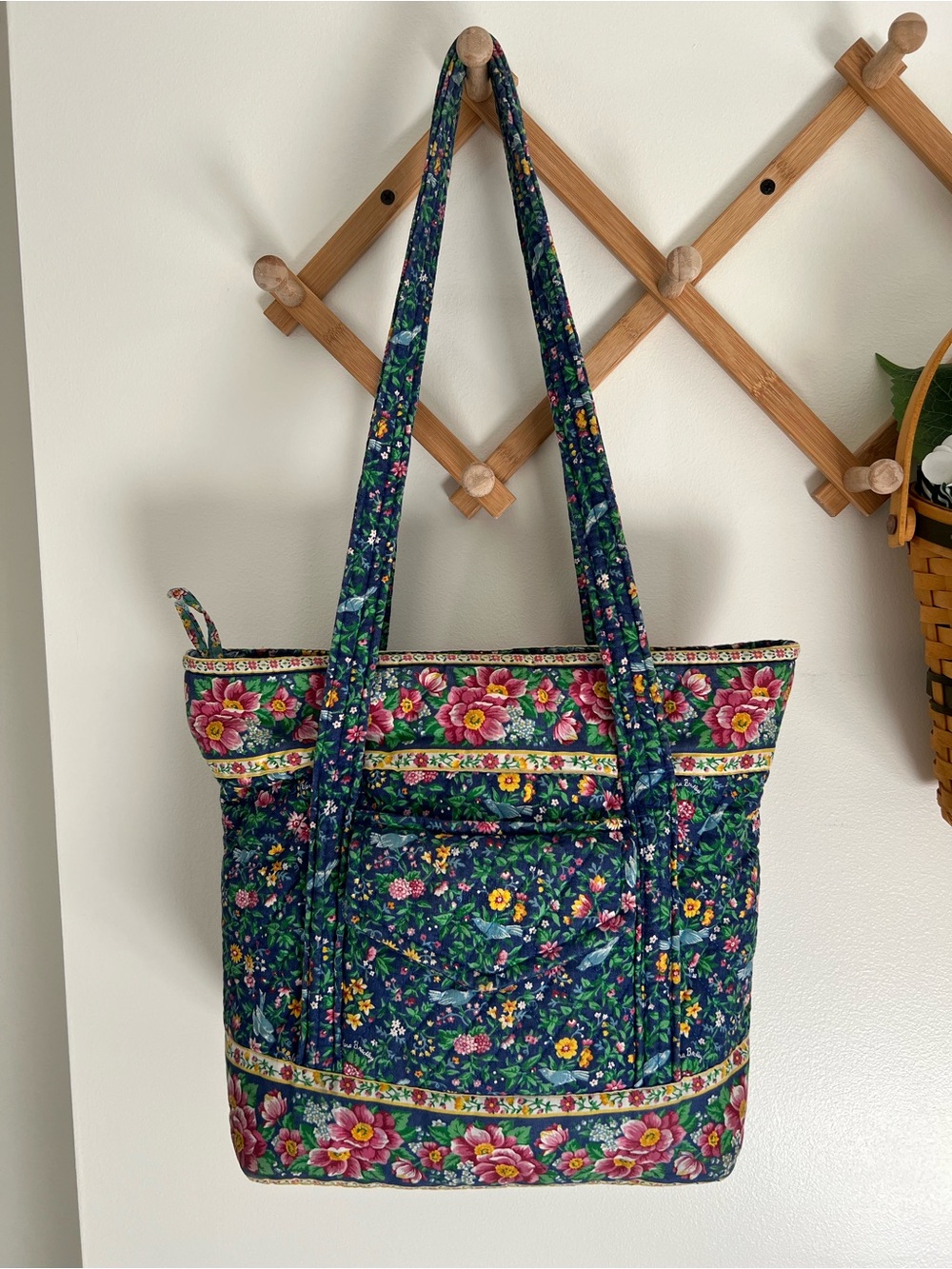 Vera Bradley Vintage Bluebird Villager Tote - Picture 1 of 10